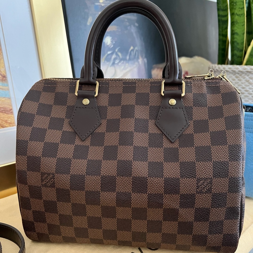 LOUIS VUITTON Speedy Bandouliere 25 in Damier Ebene Canvas
